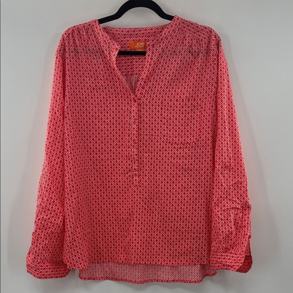 3For$20 Joe Fresh Pink Patterned Blouse size: XL